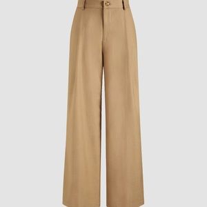 Solid Straight Leg Trousers